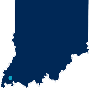 Indiana state outline showing USI location