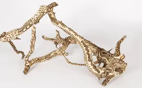 tattooed wood art piece
