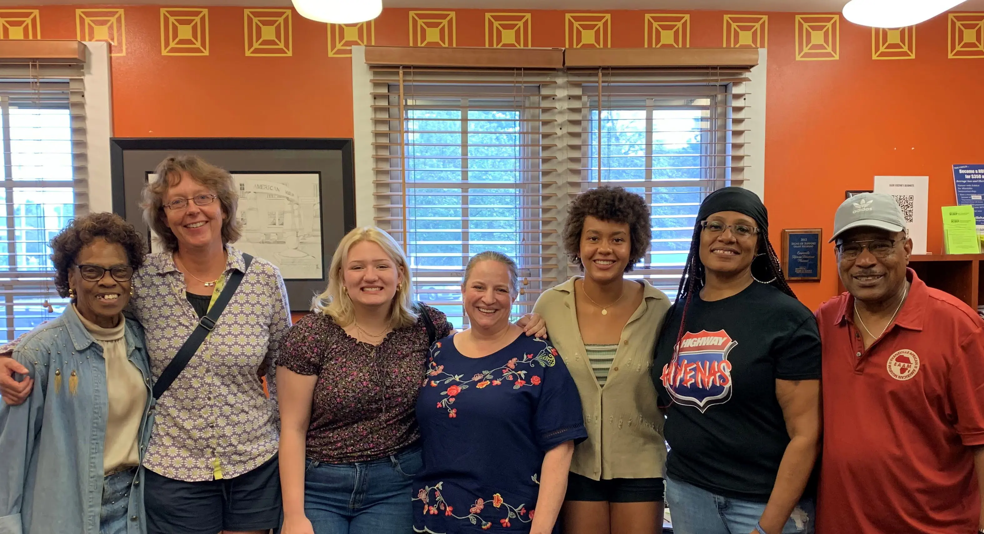 Project lead: Sophie Kloppenburg. Team members: Kristalyn Shefveland, Laurel Standiford Reyes, Ben Uchitelle, Lioba Kloppenburg, Tom Guggenheim. Collaboration with Evansville African American Museum (pictured), Posey County Historical Society, Rice Library, and USI history and psychology departments.
