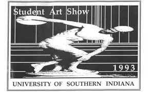 USI Student Art Show 1993 postcard, art by Rick W. Bagby II