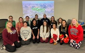 Dental hygiene students watch movie for holiday event