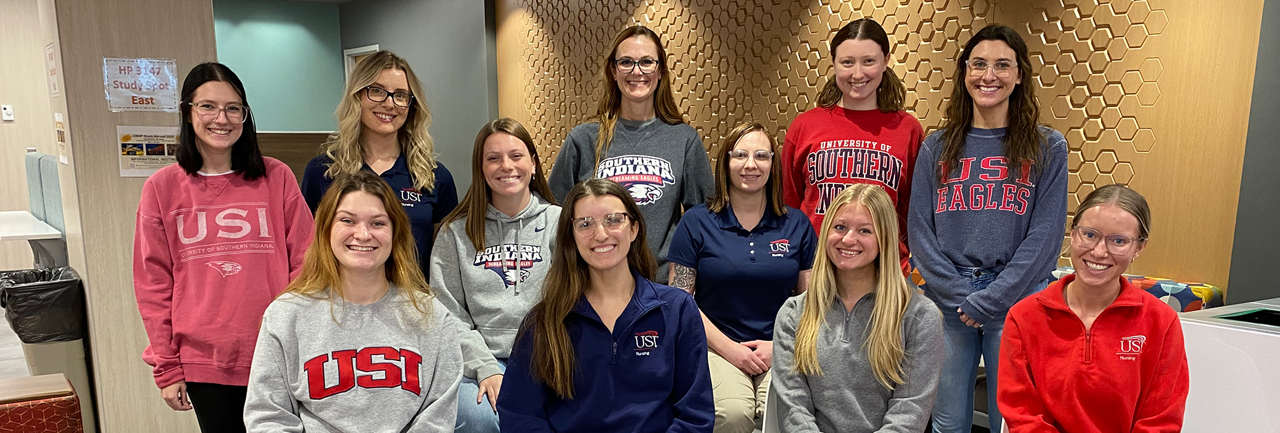 group photo of nursing students who are tutors for other students