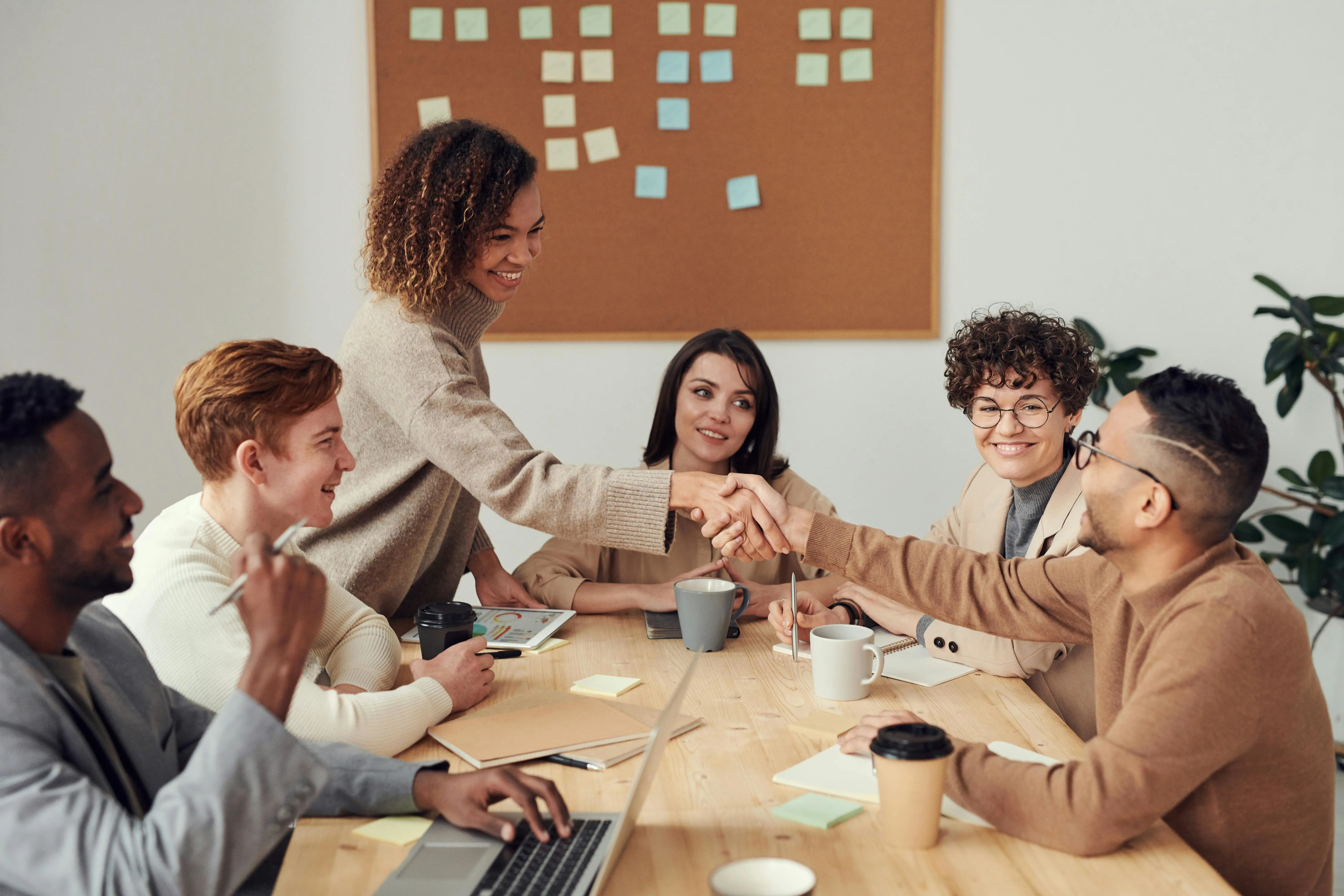 Stock photograph of young professionals in a business meeting