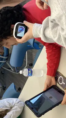 Students using telehealth technology