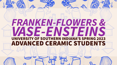 Exhibition poster for "Franken-Flowers & Vase-Ensteins"