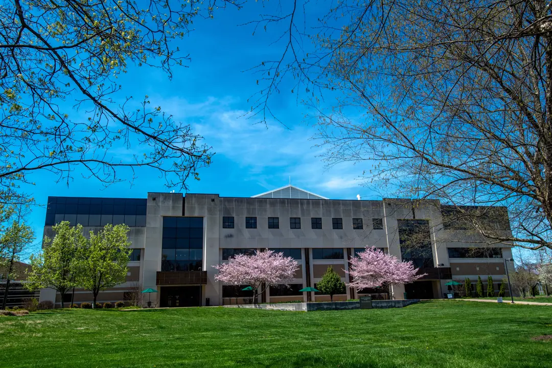 Exterior view of the Health Professions Center from University Boulevard