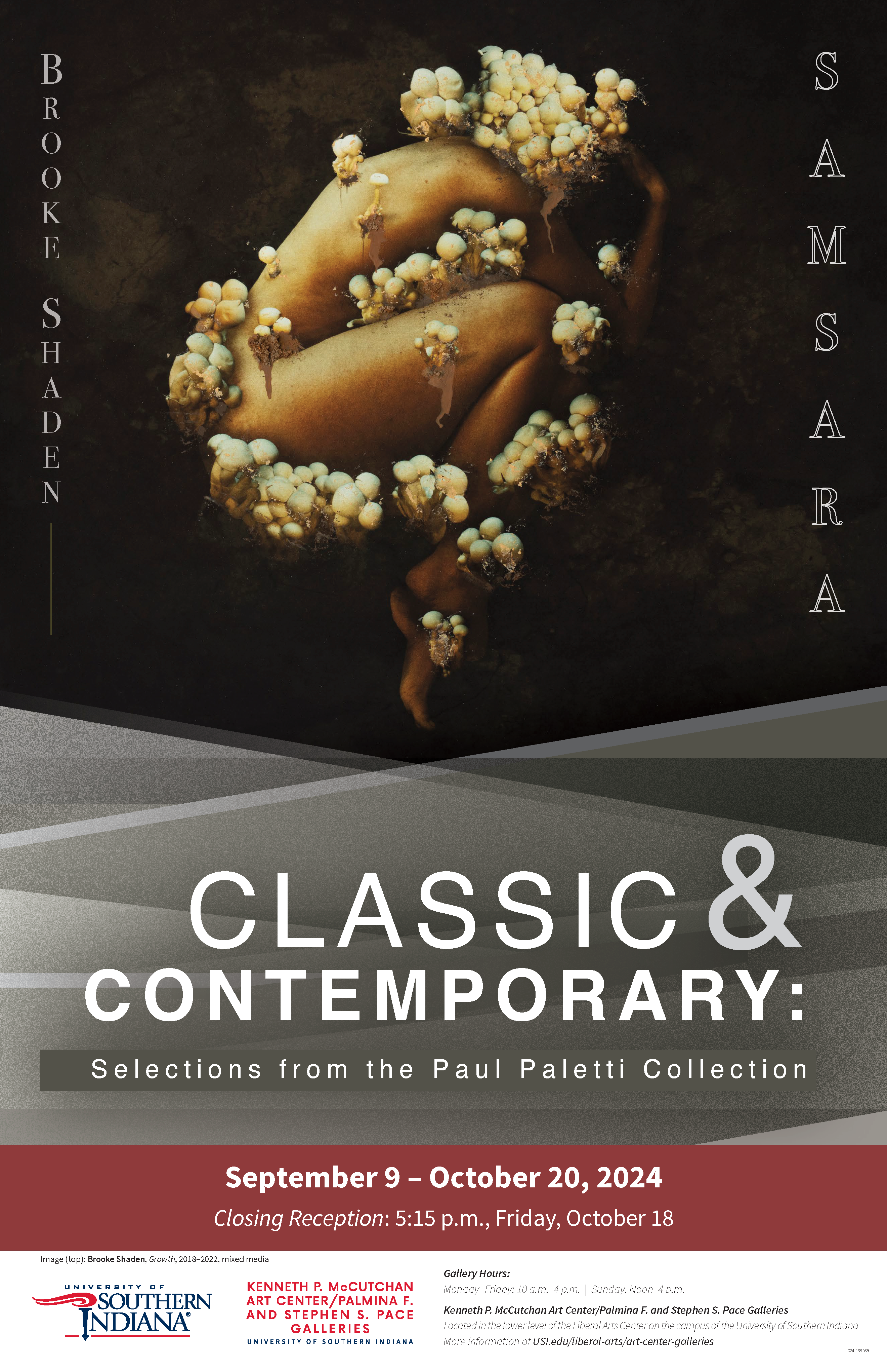 Artistic image of body with mushrooms and title text