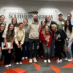 photo of guest speaker Aaron Kizer with Dr. Ward's class