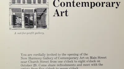 Invitation to the opening of the New Harmony Art Gallery