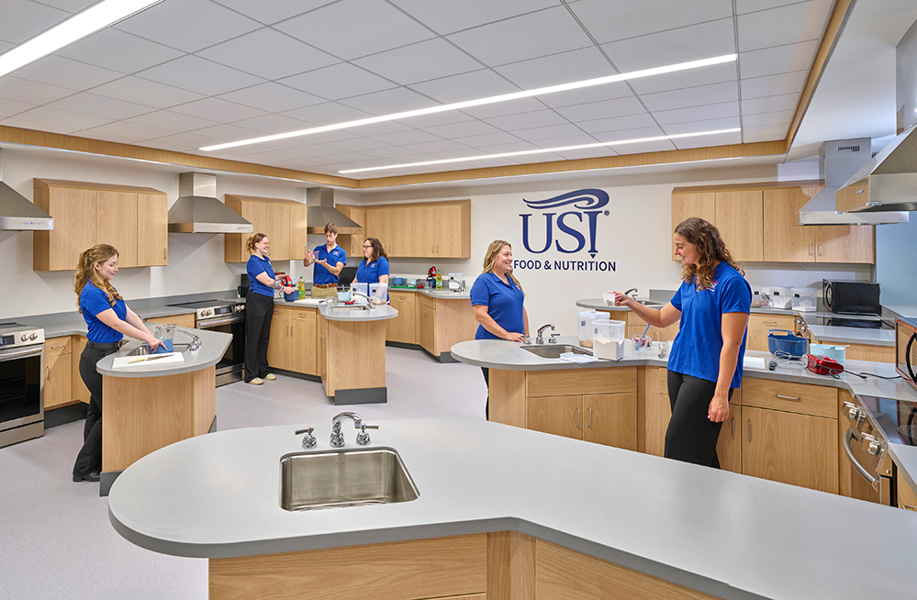 Teaching kitchen on the lower level of HP Center