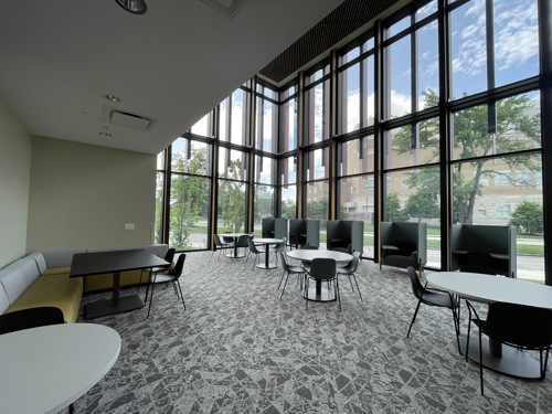Wide view of the Quiet Lounge in the Recreation, Fitness and Wellness Center