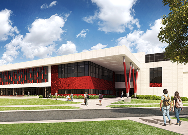 Artist rendering of the remodeled Health Professions Center