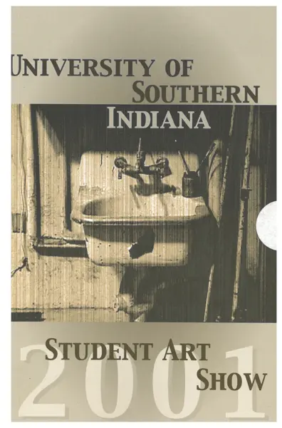 USI Student Art Show 2001 postcard, art by Sarah M. Adler