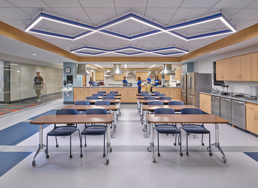 Classroom area in lower level kitchen