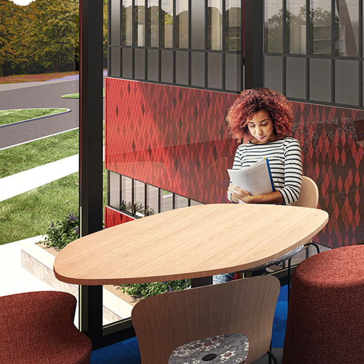 Rendering of study area on second floor