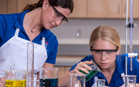 Students doing food science experiment