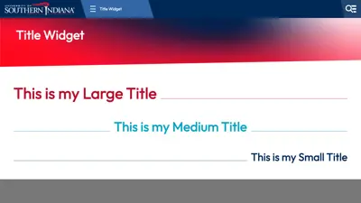 Screenshot of the Title widget in use