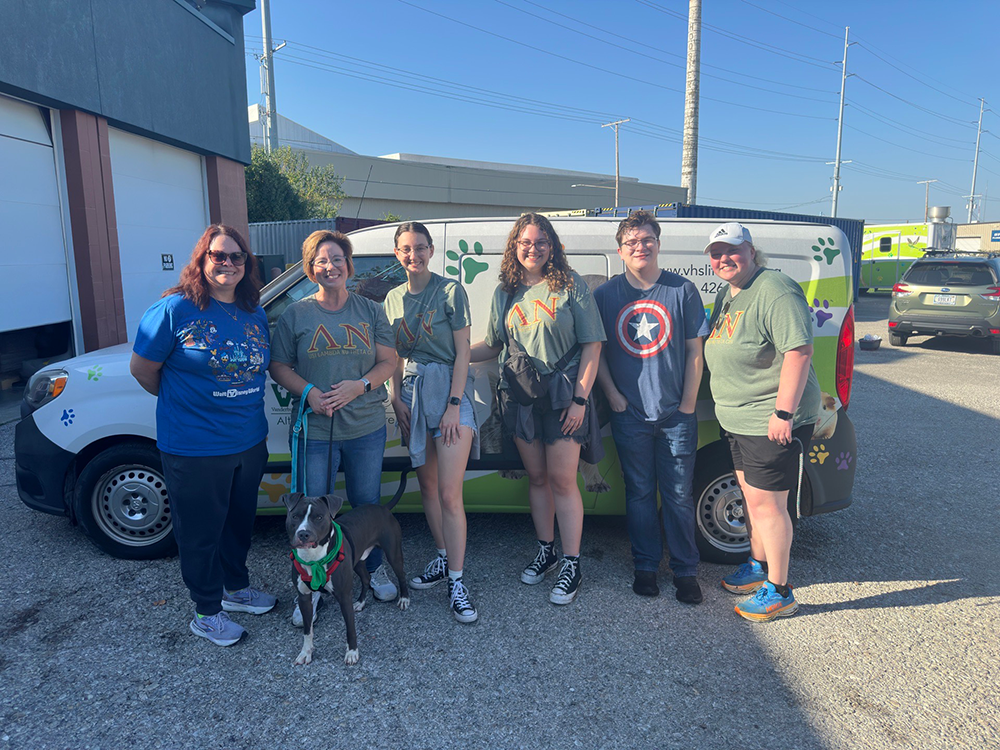 Students and faculty volunteer at Vanderburgh Humane Society's Cardio for Canines program