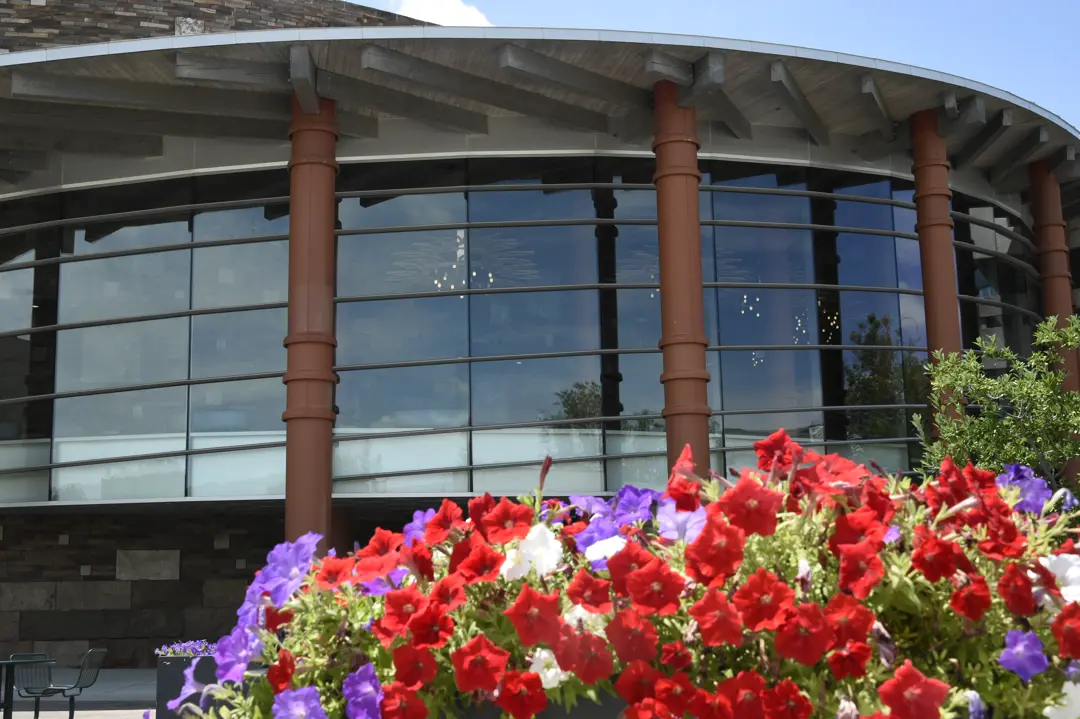 Performing Arts Center with flowers