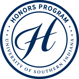 Honors Program logo with text: Honors Program... University of Southern Indiana