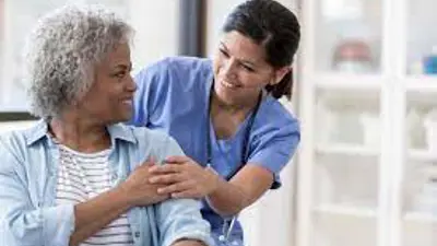 Healthcare worker with older adult