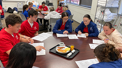 Students in a carb counting activity