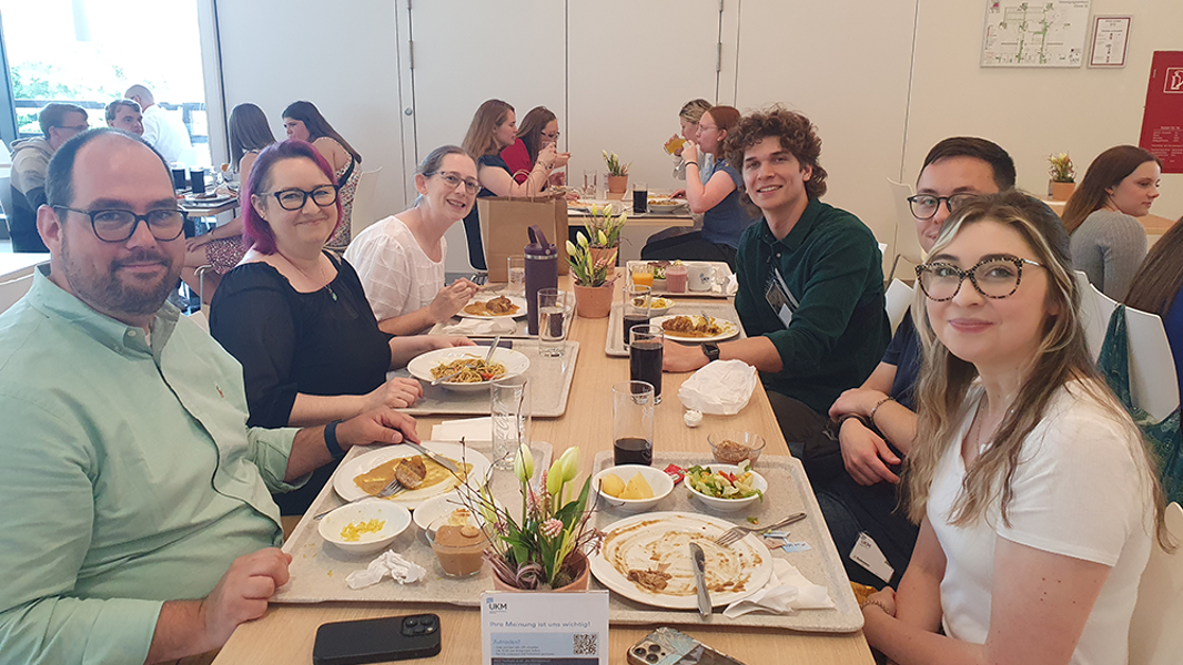 Students gather for a meal