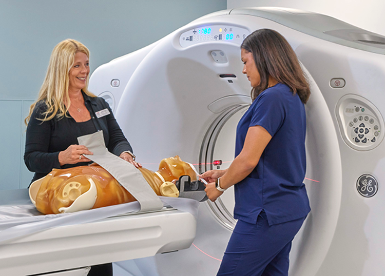 Joy Cook with students in radiology lab