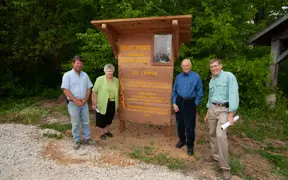 The ribbon cutting of the refreshed Bent Twig Trails. 