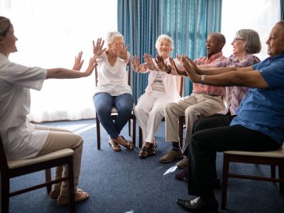 Older adults exercising in A Matter of Balance Program