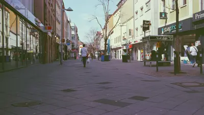 View of a main street in a downtown