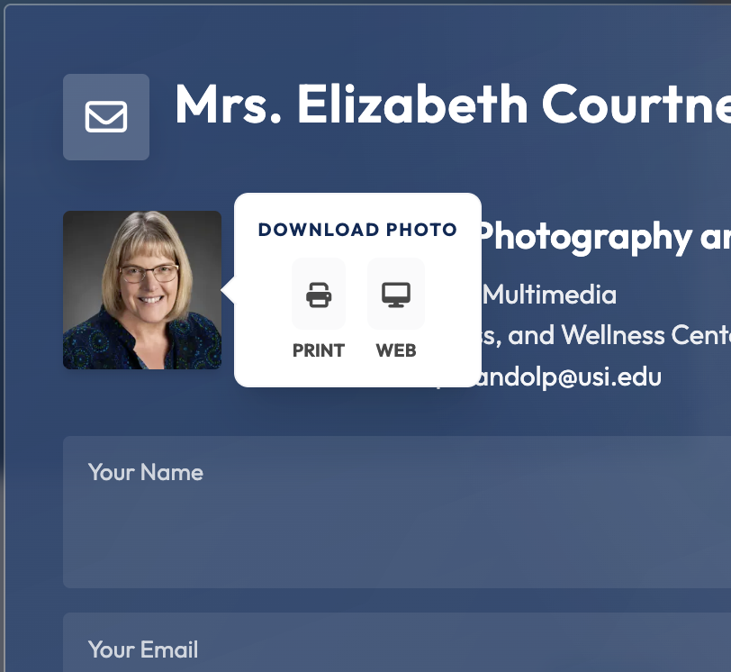 A photo of what how to down load your image on USI's people finder