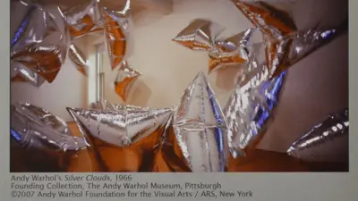 Exhibition poster for "Silver Clouds" by Andy Warhol