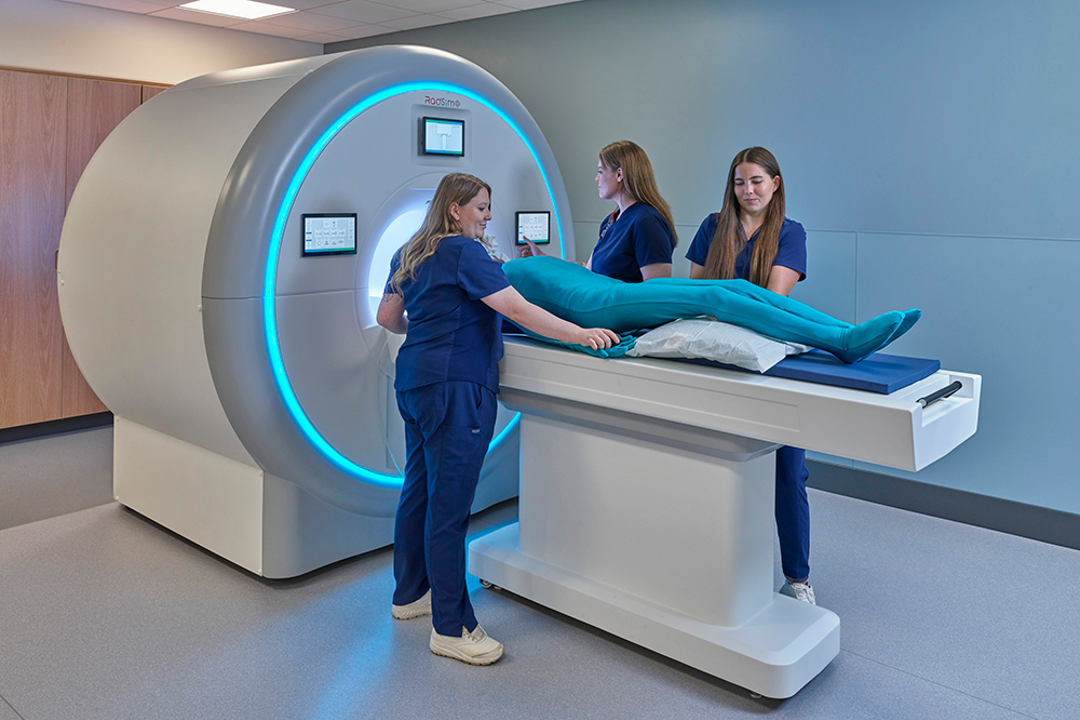 Students using the MRI simulator