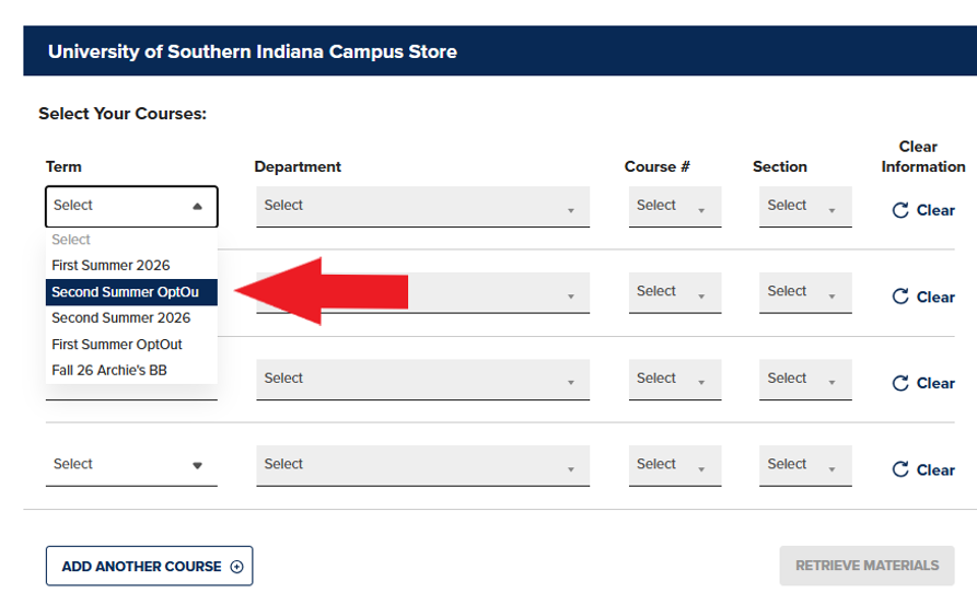 Screenshot of Campus Store website