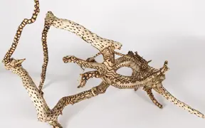 tattooed wood art piece