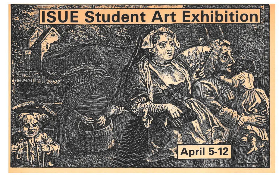 ISUE Student Art Exhibition postcard from 1981